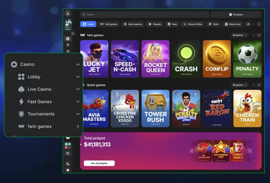 Games in the 1win Casino