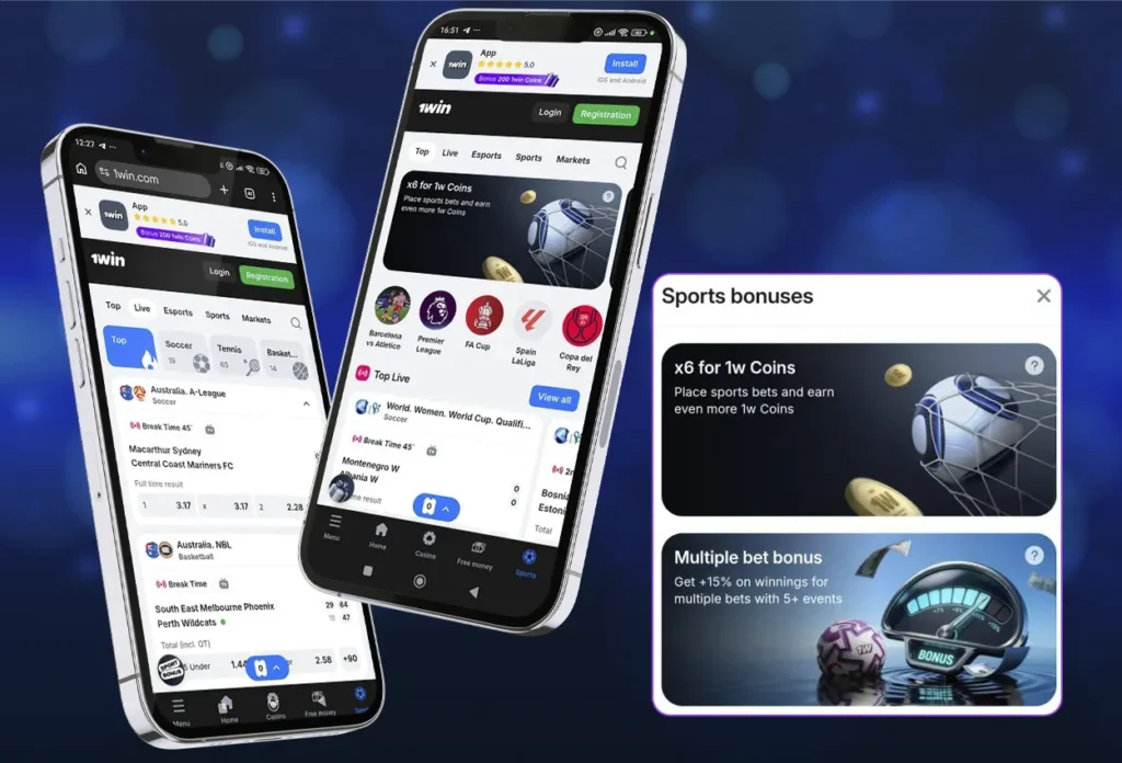 Sports betting via the 1win India app